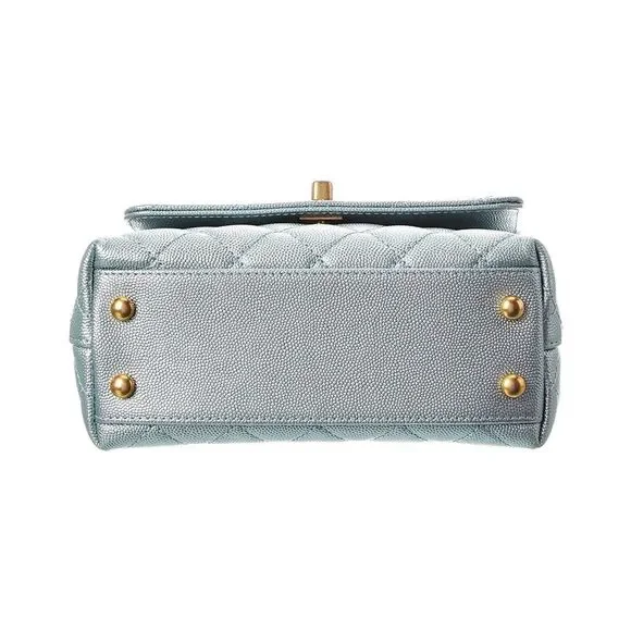 Chanel Blue Quilted Caviar Leather Extra Mini Coco Handle Flap (Authentic - Picture 3 of 4